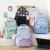 New Fresh Cute Plaid Backpack Cartoon Bear Fashion Colorblock Girls Backpack Junior High School Student Schoolbag