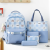 New Fresh Cute Plaid Backpack Cartoon Bear Fashion Colorblock Girls Backpack Junior High School Student Schoolbag