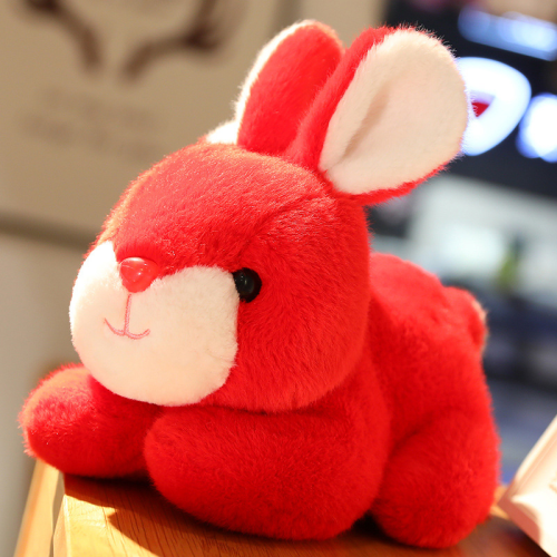 new emulational rabbit plush doll cute little white rabbit toy gift doll for children wholesale rabbit year mascot