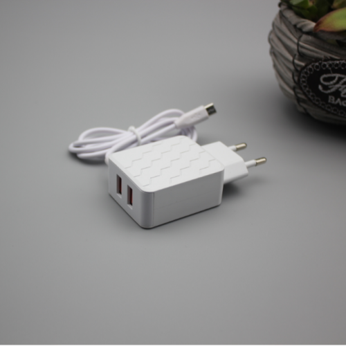 double u mobile phone charger with line. 1a mobile phone fast charging. european standard small household appliances charging plug