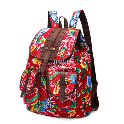 Northeast Big Flower Fashion Backpack Women's Backpack Student Schoolbag