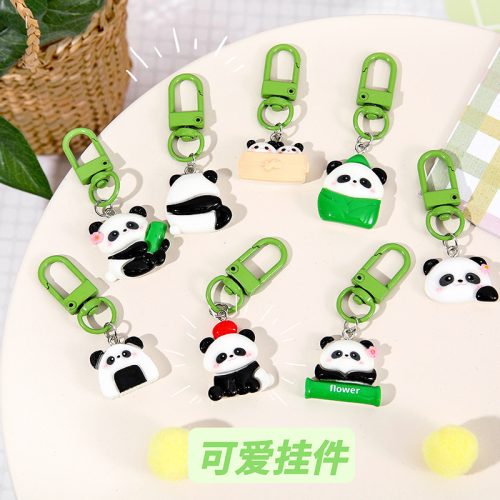 key chain customization creative cute panda pendant student small gift bag key chain accessories small gift wholesale
