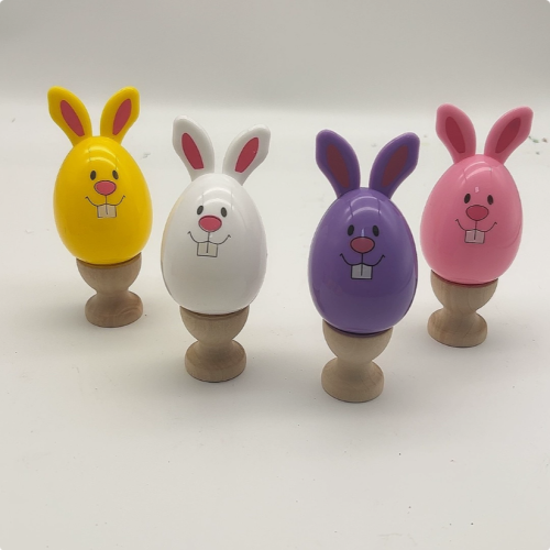 跨境爆款复活节彩蛋塑料可爱兔子形状开口彩绘蛋扭扭蛋儿童玩具蛋