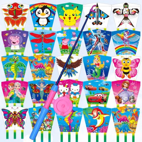 weifang children‘s cartoon fishing rod plastic kite fishing rod handheld small kite toy kite factory wholesale kite