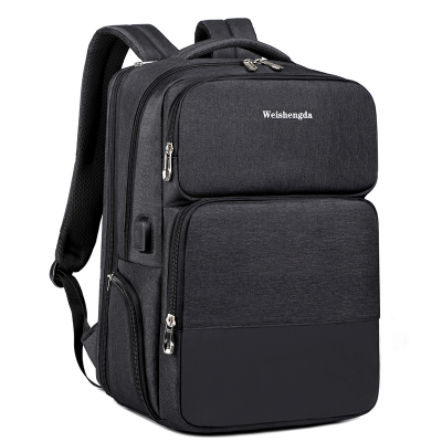 Weishengda Cross-Border usb Backpack Business Leisure Scalable Large Capacity Simple Waterproof Multi-Functional Dual-Use Laptop Bag
