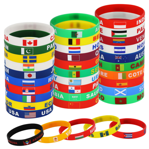 2024 gift national flag silicone bracelet top 32 world cup qatar wrist strap olympic games cheer support accessories