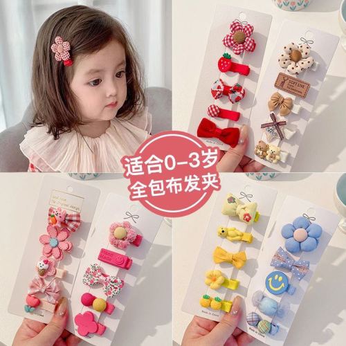 baby hair clips children‘s hairpin baby girl‘s hair accessories children‘s full cloth wrapper sweat hair clip does not hurt hair clip hairpin