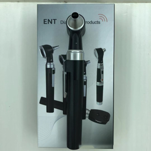 simple otoscope led lamp otoscope flashlight ear mirror gift box packaging 8 earmuffs english export