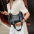 Trendy Women's Bags Soft Leather Broadband Crossbody Crescent Saddle Shoulder Fashion All-Match in Korean Style Minority Simple Casual Bag