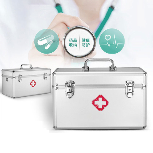 medicine box household multi-layer medicine storage box outcalls case aluminum alloy first-aid kit children‘s medicine box