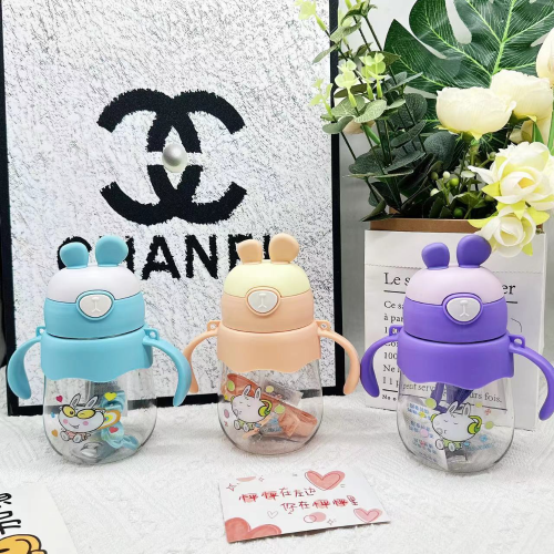 children‘s cups portable kindergarten strap handle dual-use plastic cup infant cup