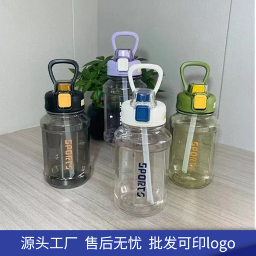 leisure sports plastic cup large capacity kettle bounce cover straw cup