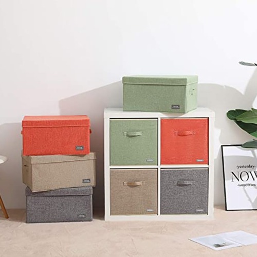 卡莱克柜棉麻布艺收纳盒可折叠衣物收纳箱办公室玩具杂物整理箱