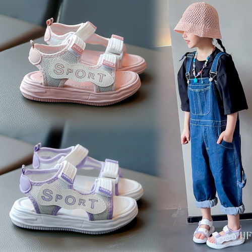 girls‘ sandals 2024 new summer fashion soft bottom princess shoes versatile children‘s shoes little girl beach shoes girls‘ shoes