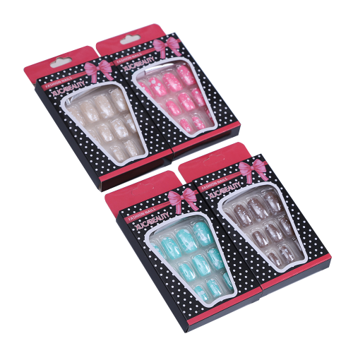 foreign trade hot selling wear nail finished candy color short square 12 finger fake nails boxed wear nail in stock wholesale