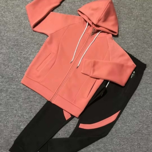 foreign trade sports suit female hooded cardigan sweater jogger pants suit sports casual running clothes suit m ~ 3xl