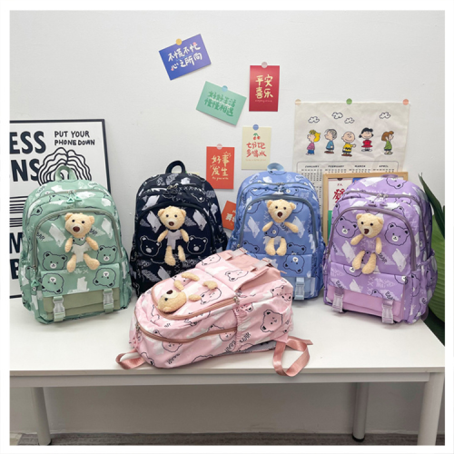 internet celebrity bear pendant xiaochu gaosheng schoolbag travel lightweight and large capacity backpack