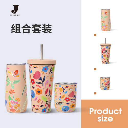 new multi-shape specification combination gift set stainless steel cup car custom thermos cup