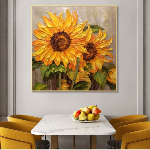 sky and blue modern abstract living room decorative painting impression building large restaurant paintings sunflower oil painting decoration