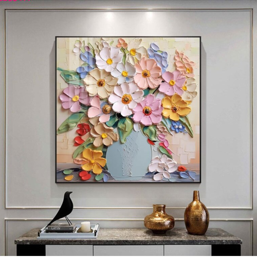 sky and blue modern abstract living room decorative painting impression building significantly restaurant paintings flowers oil painting decoration
