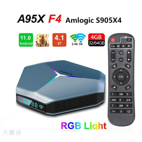 a95x f4 android intelligent network set-top box tv box s905x4 hd 4k tv box display wholesale