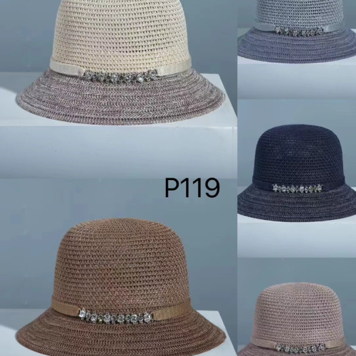 miyu sifei 24 spring and summer new online celebrity fisherman women‘s hat fashionable breathable uv-proof sun-proof stitching chain diamond