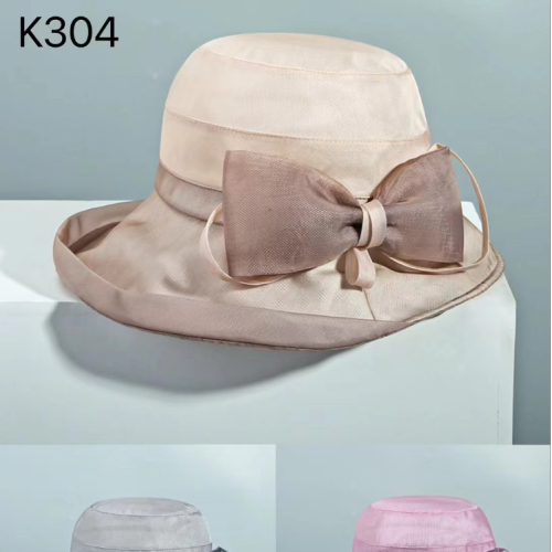 mulberry silk big bow bucket hat female spring and summer outdoor uv-proof sun hat foldable sun-proof basin hat