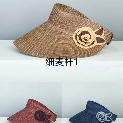 sun hat men‘s and women‘s summer uv protection topless hat natural straw foldable wide brim hat korean peaked cap