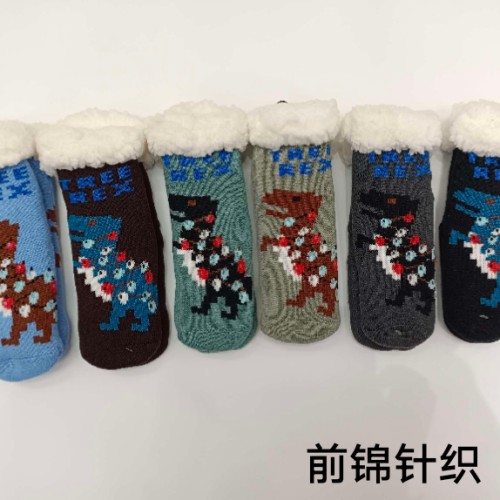 autumn and winter children‘s thermal extra thick with fleece room socks socks sleeping socks non-slip socks best-selling button in europe and america factory direct sales