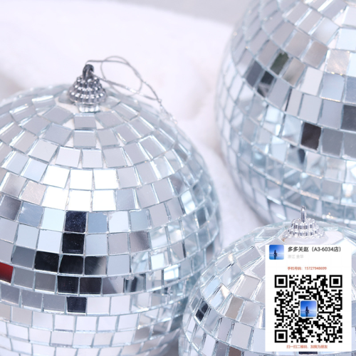 ins christmas decorations 2-80cm laser mirror ball disco ball bar kvt cake ornaments