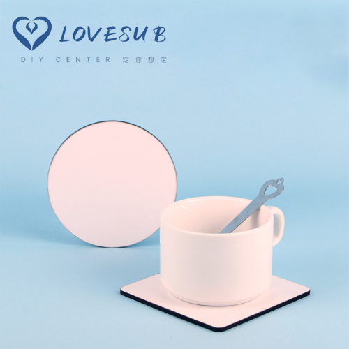 lovesub thermal transfer printing wooden coaster mdf wood high density sublimation cork heat insulation coaster factory wholesale
