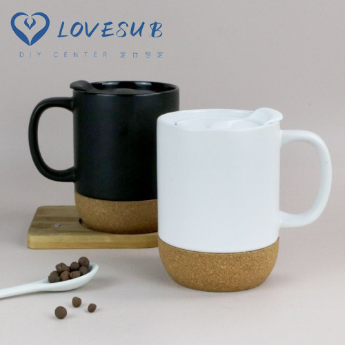 lovesub thermal transfer ceramic cup blank mug comes with cork base mug coated cup customization
