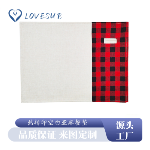 lovesub thermal transfer christmas table mat blank linen sublimation christmas table cloth double-sided printing