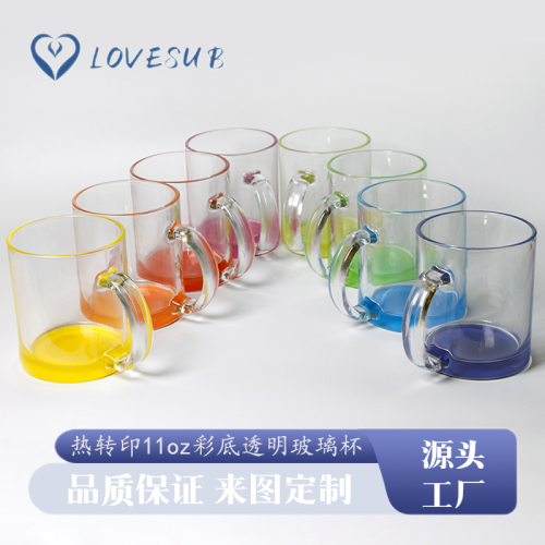 lovesub thermal transfer color background gradient color glass personalized printing coating picture printing 11oz transparent glass
