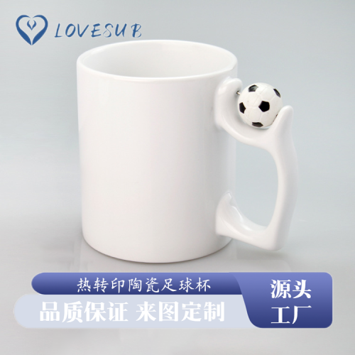 lovesub thermal transfer ceramic football cup graphic customization photo printing coated ceramic football cup