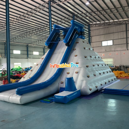 water toys inflatable water triangle slide floating pyramid pipe rack slide folding mountain slide iceberg above water