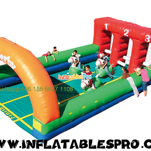 fun sports props inflatable racecourse game inflatable collision field pony running jumping horse group building