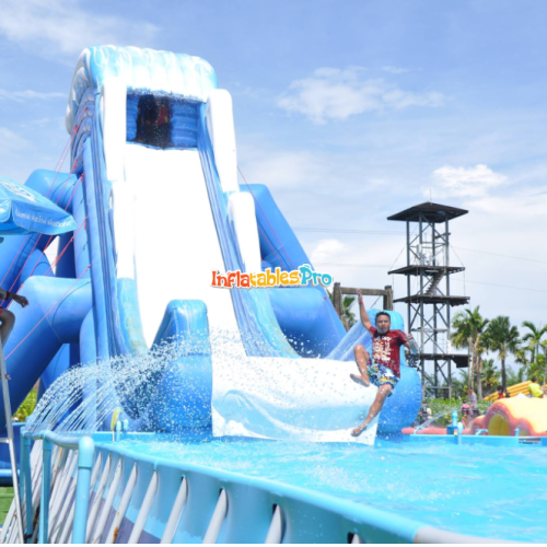 pvc inflatable slide for bracket pool children outdoor inflatable aircraft water slide korean style water slide