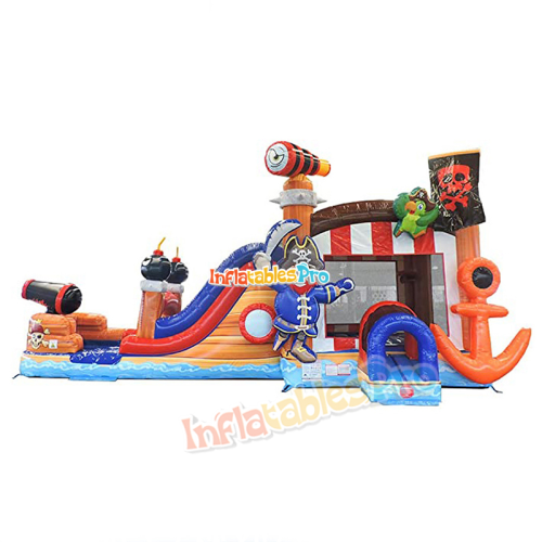 summer pirate ship theme water park pvc large inflatable water slide combination amusement equipment adult children