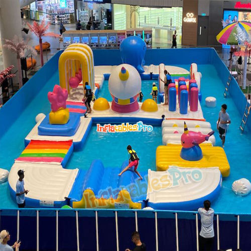 land water park facilities traversing carriage pool inflatable water kids‘ slide water amusement park entrance