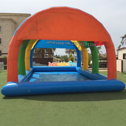 large outdoor inflatable tent swimming pool pool with top sunshade hand ship pool mobile water park