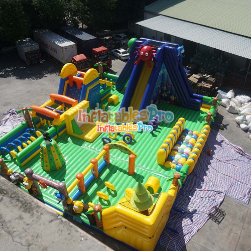 foreign trade export inflatable castle four sections entertainment city shopping mall atrium children amusement equipment square outdoor naughty castle