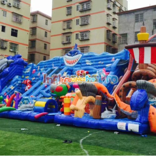dolphin inflatable pvc inflatable trampoline inflatable castle slide amusement inflatable slide combined with inflatable castle combination