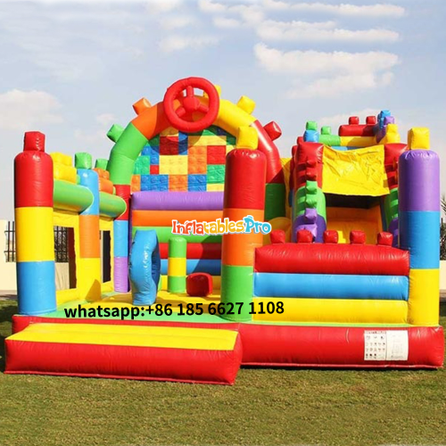 foreign trade manufacturers building blocks pvc inflatable trampoline inflatable castle slide amusement inflatable slide party rental products