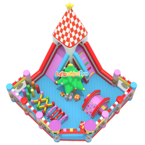 christmas inflatable castle children‘s party amusement equipment inflatable entertainment city inflatable slide rental party game