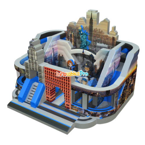 urban theme inflatable trampoline inflatable entertainment castle trampoline slide combination inflatable playing equipment middle east internet celebrity