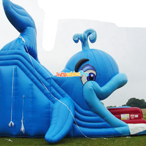 dolphin-shaped inflatable slide inflatable dry slide back garden children‘s party amusement toy large inflatable toy
