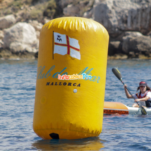 yellow inflatable cylinder swimming buoy diameter 100cm