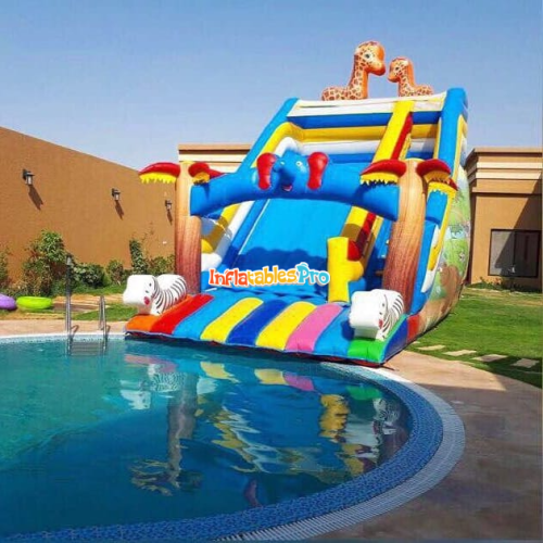 land pool side inflatable slide household pool side water slide inflatable slide factory swimming pool water slide