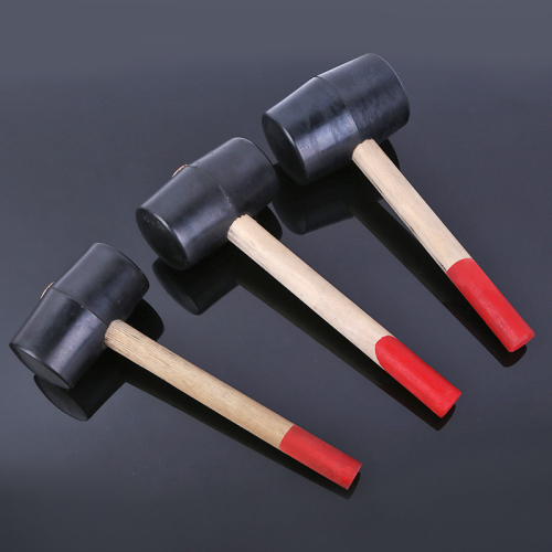 inster black wooden handle rubber hammer decoration tools round head floor hammer wholesale rubber hammer tile installation leather hammer